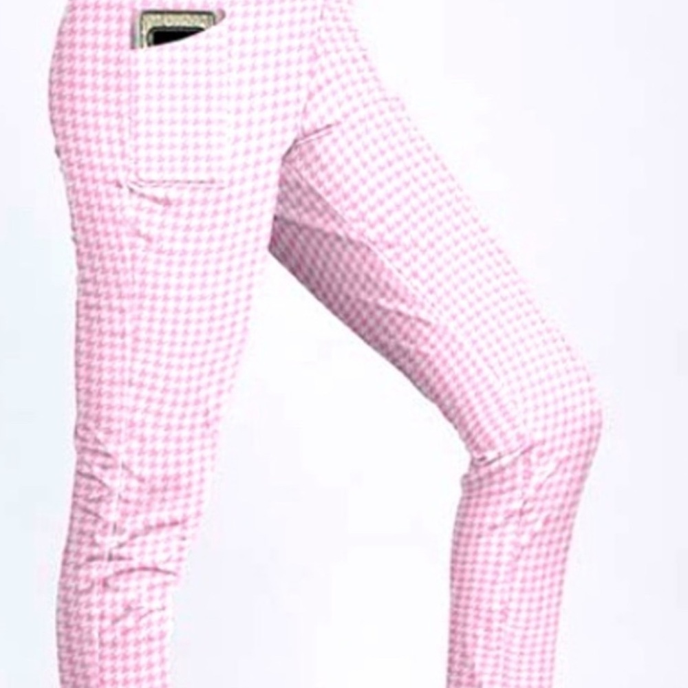 NWT Lily Firmiana Women’s Leggings Pink Houndstooth  Size S/M